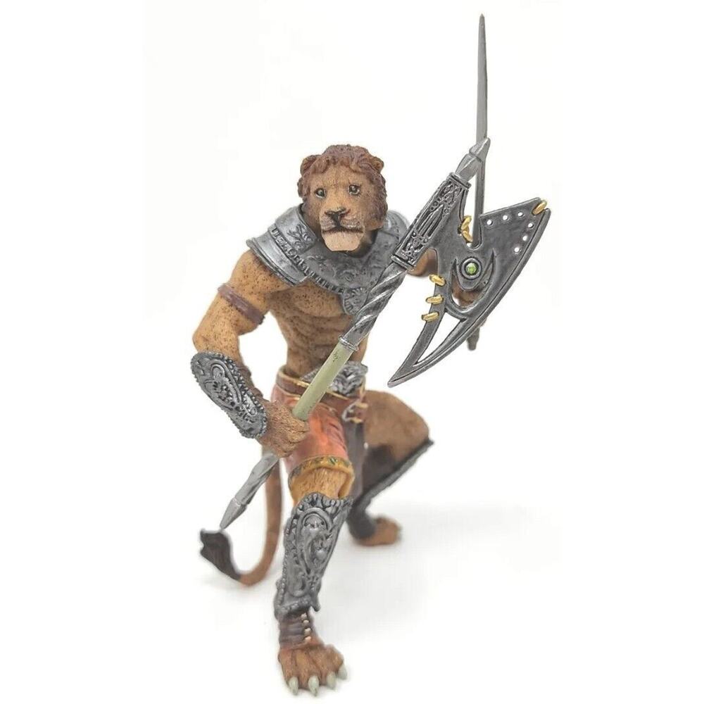Papo 2007 Fantasy World Mutant 4" Lion Warrior‎ Figure w/Axe & Sword U36